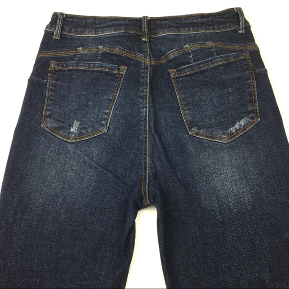 Wax Jean Butt I Love You Distressed Ripped Skinny Stretch Jeans Blue Juniors 11 - Picture 3 of 10